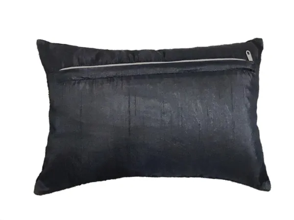 Set_Of_2_Black_Silk_Sunshine_Design_Cushion_Cover_[12x18_Inches]