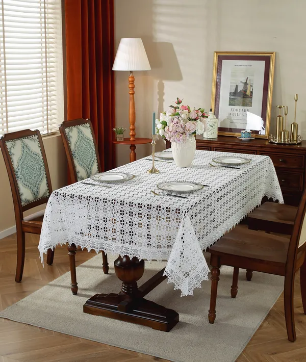 Attractive_White_Thread_Cutwork_Design_6_Seater_Rectangle_Dining_Table_Cover_[60_X_90_Inches]
