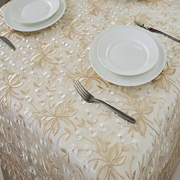 White_Tissue_Cloth_Embroidery_Design_Table_Cover