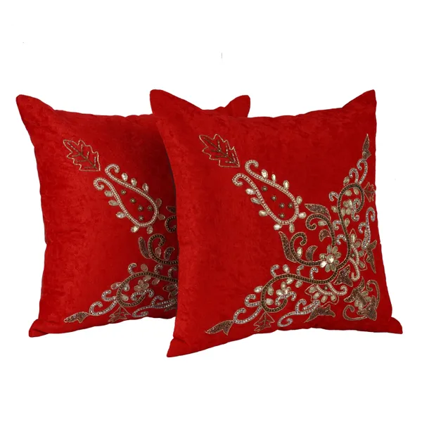 Set_Of_5_Red_velvet_Trishul_Design_Cushion_Cover_[16x16_Inches]