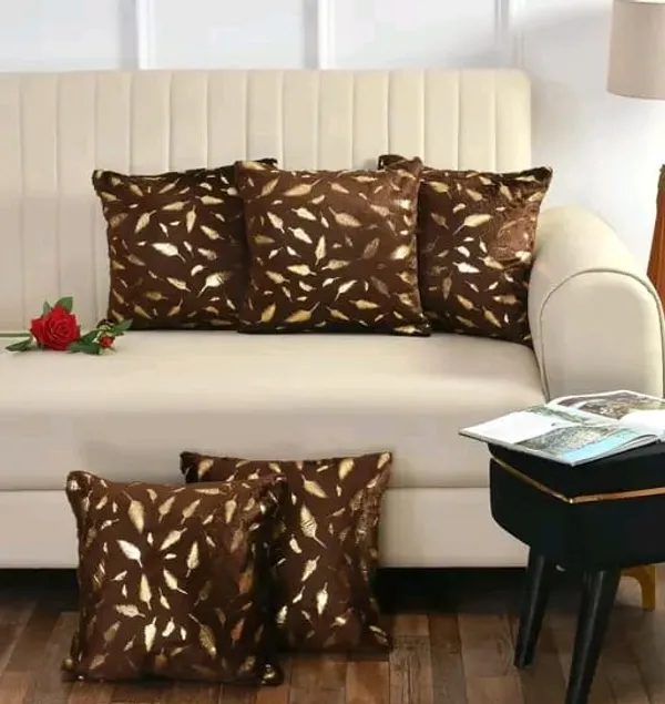 Brown_velvet_Patti_Design_Cushion_Cover