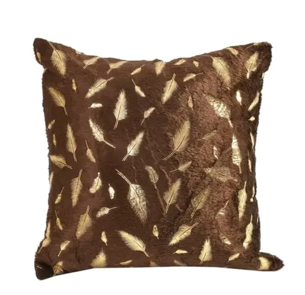 Brown_velvet_Patti_Design_Cushion_Cover