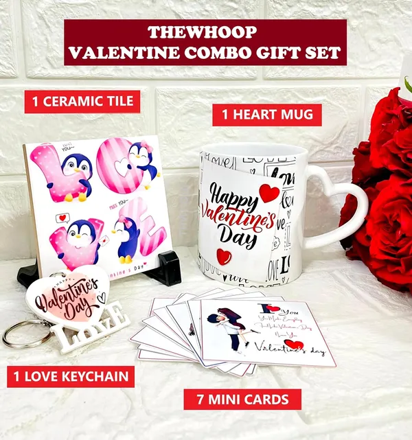 Combo_Pack_Of_5_White_Valentines_Day_Gift_|_1_Heart_Mug,_1_Love_Keychain,_1_Ceramic_Tile_With_Stand,_1_Artificial_Rose_&_7_Mini_Card_|_Gift_For_Husband,_Wife,_Couples_Valentines_Gift_Set