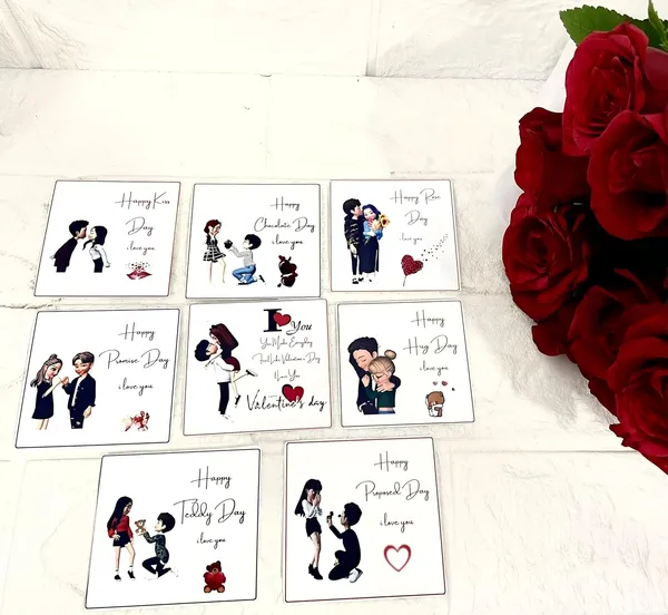 Combo_Pack_Of_6_White_Valentines_Gift_|_1_Mug,_1_Keychain,_1_Ceramic_Tile_With_Stand,_1Artificial_Rose_&_7_Mini_Card_1_Big_Card_|_Gift_For_Couples_Valentines_Gift_Set