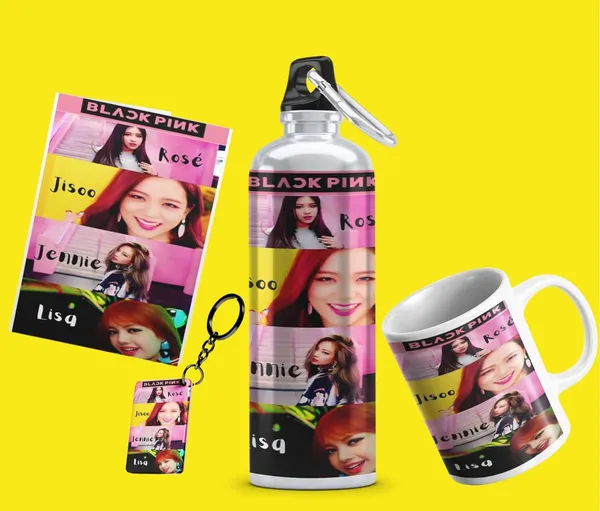 Combo_Pack_Of_6_White_Printed_Black_Girls_Group_Army_Kpop_Gift_|_Mug(350Ml),_Sipper_Bottle(750Ml),_Keychain,_Sunglass,_Cap,_Greeting_Card,_Gift_Set_For_Black_Fans