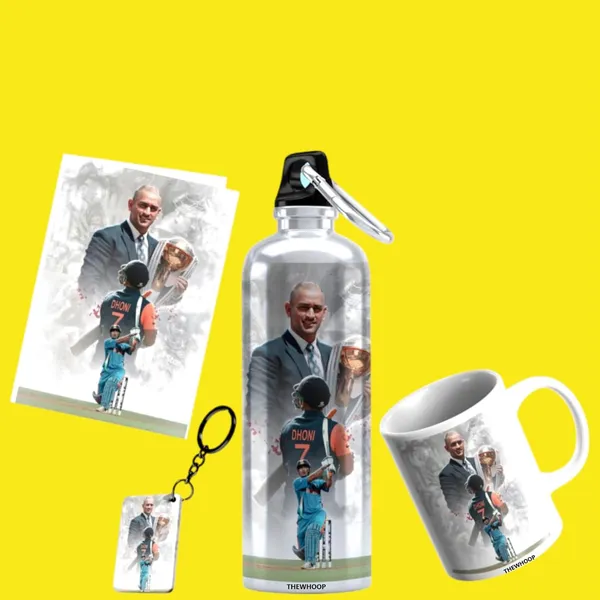 Combo_Pack_Of_6_White_Printed_Indian_Cricketers_Gift_|_Mug,_Sipper_Bottle,_Keychain,_Sunglass,_Cap,_Greeting_Card,_Birthday_Gift_Set_For_Cricket_Fans_(M.S_Dhoni)