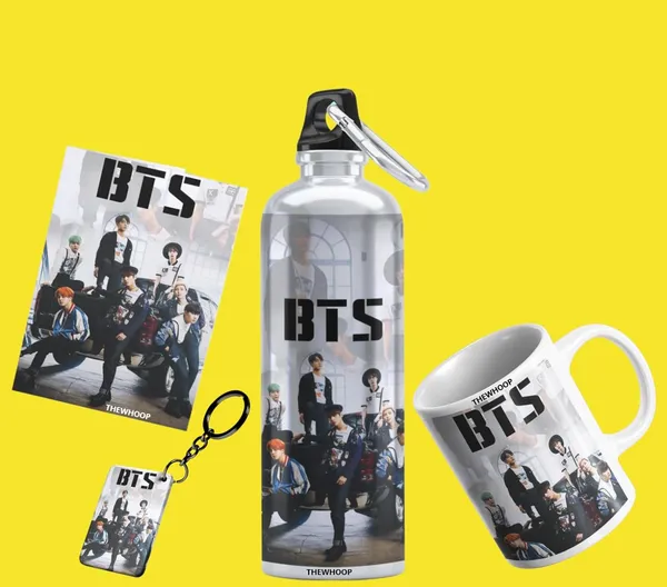 Combo_Pack_Of_6_White_Printed_Bts_Boys_Group_Army_Kpop_Gift_|_Mug,_Sipper_Bottle,_Keychain,_Sunglass,_Cap,_Greeting_Card,_Birthday_Gift_Set_For_Bts_Fans