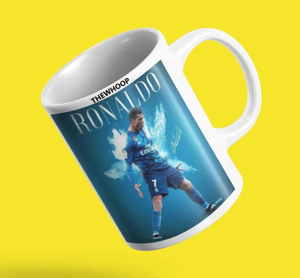 Combo_Pack_Of_6_Green_Printed_Cristiano_Ronaldo_Gift_|_Mug_(350Ml),_Sipper_Bottle_(750Ml),_Keychain,_Sunglass,_Cap,_Greeting_Card,_Birthday_Gift_Set_For_Cristiano_Ronaldo_Fans