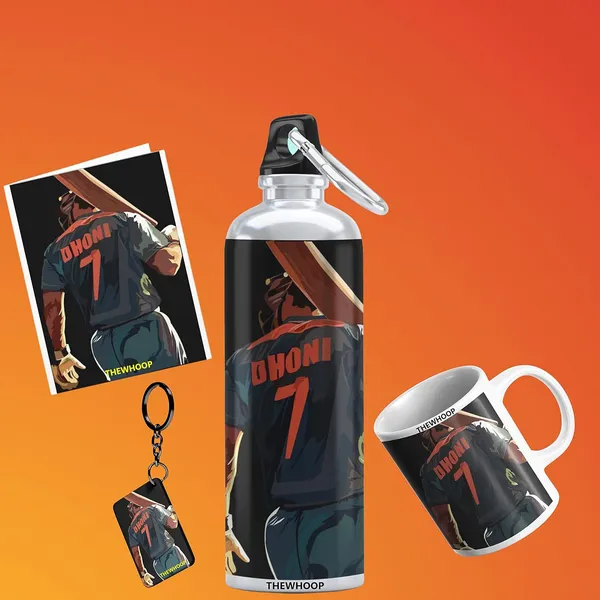 Combo_Pack_Of_6_White_Printed_M.S._Dhoni_Gift_|_Mug,_Sipper_Bottle,_Keychain,_Sunglass,_Cap,_Greeting_Card,_Birthday_Gift_Set_For_Ms_Dhoni_Fans