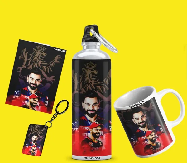 Combo_Pack_Of_6_White_Printed_Virat_Kohli_Gift_|_Mug,_Sipper_Bottle,_Keychain,_Sunglass,_Cap,_Greeting_Card