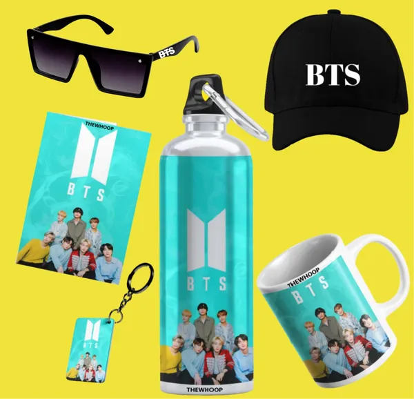 Combo_Pack_Of_6_Blue_Printed_Bts_Boys_Group_Army_Kpop_Gift_|_Mug,_Sipper_Bottle,_Keychain,_Sunglass,_Cap,_Greeting_Card,_Birthday_Gift_Set_For_Bts_Fans