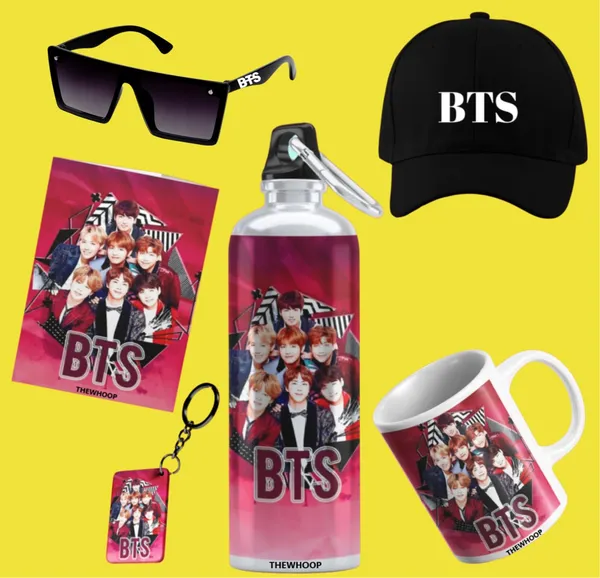Combo_Pack_Of_6_Red_Printed_Bts_Boys_Group_Army_Kpop_Gift_|_Mug,_Sipper_Bottle,_Keychain,_Sunglass,_Cap,_Greeting_Card,_Birthday_Gift_Set_For_Bts_Fans