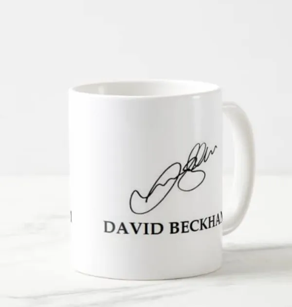 White_Printed_Autograph_Ceramic_New_Coffee_Mug_(Devid-Backam_)