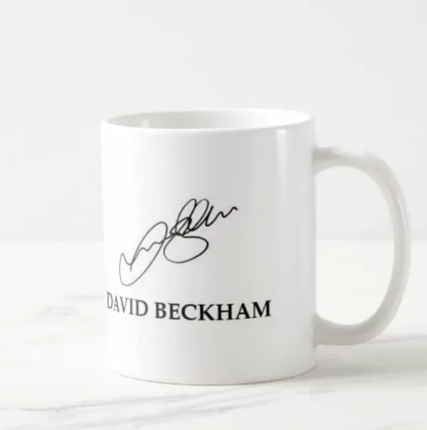 White_Printed_Autograph_Ceramic_New_Coffee_Mug_(Devid-Backam_)