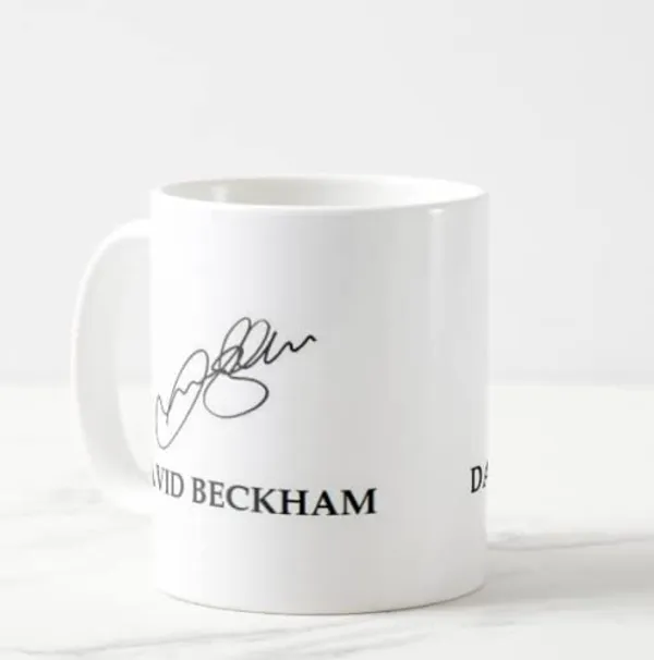 White_Printed_Autograph_Ceramic_New_Coffee_Mug_(Devid-Backam_)