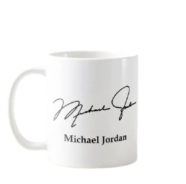 White_Printed_Autograph_Ceramic_New_Coffee_Mug_(Jordan)
