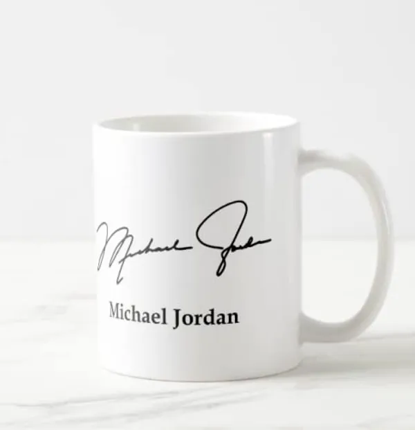 White_Printed_Autograph_Ceramic_New_Coffee_Mug_(Jordan)