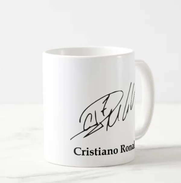 White_Printed_Autograph_Ceramic_New_Coffee_Mug_(Ronaldo)