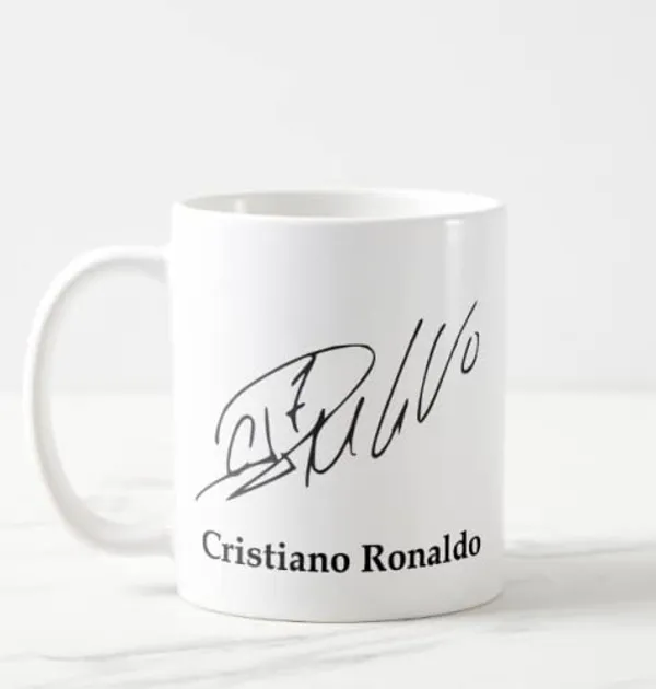 White_Printed_Autograph_Ceramic_New_Coffee_Mug_(Ronaldo)