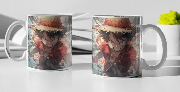 Combo_Pack_Of_2_White_Anime_Naruto/_Goku/_Luffy_Gift_|_Ceramic_Coffee_Mug_350_Ml_With_Keychain_Combo_(Anime-Luffy-Anger_Face)