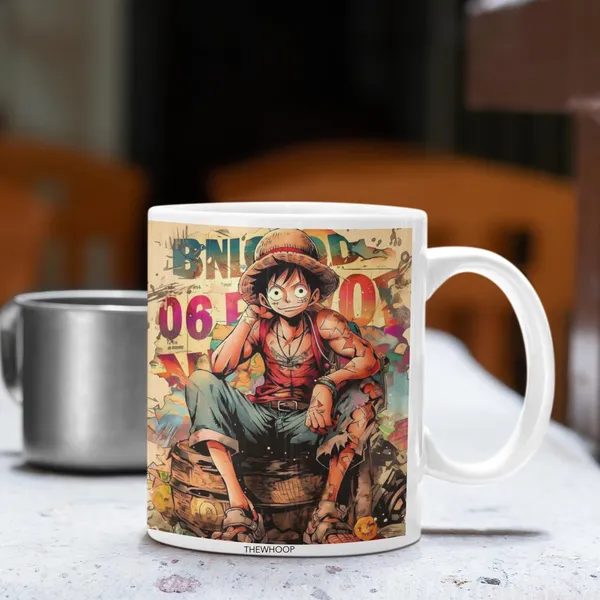 Combo_Pack_Of_2_White_Anime_Naruto/_Goku/_Luffy_Gift_Ceramic_Coffee_Mug_350_Ml_With_Keychain_(Anime-Luffy)