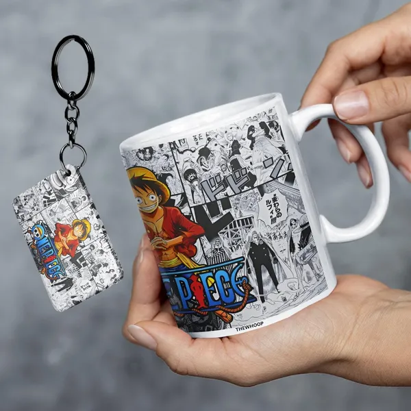 Combo_Pack_Of_2_White_Anime_Naruto/_Goku/_Luffy_Gift_|_Ceramic_Coffee_Mug_350_Ml_With_Keychain_(One_Piece_-_Anime)