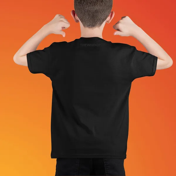 Black_Personalized_Custom_Print_Round_Neck_Cotton_Kids_T-Shirts_For_Boys,_Girls
