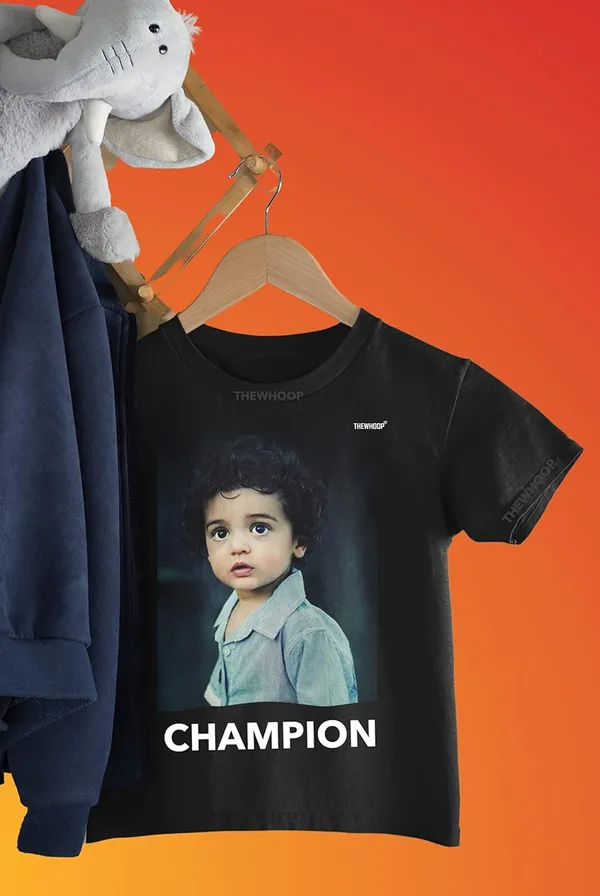 Black_Personalized_Custom_Print_Round_Neck_Cotton_Kids_T-Shirts_For_Boys,_Girls