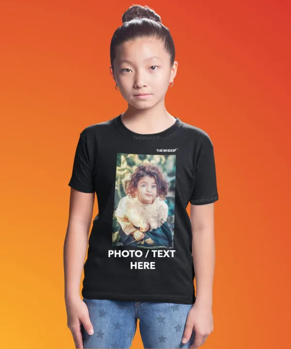 Black_Personalized_Custom_Print_Round_Neck_Cotton_Kids_T-Shirts_For_Boys,_Girls