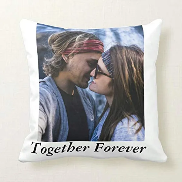 White_Personalized_Custom_Photo_And_Text_Print_Cushion_Cover_With_Filler