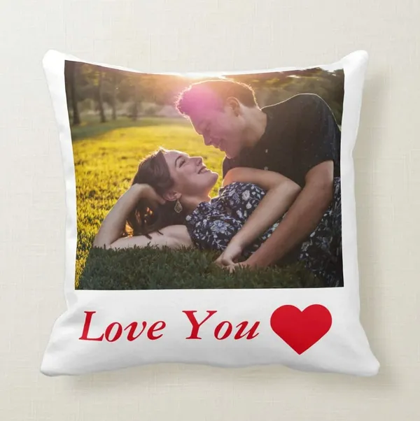 White_Personalized_Custom_Photo_And_Text_Print_Cushion_Cover_With_Filler