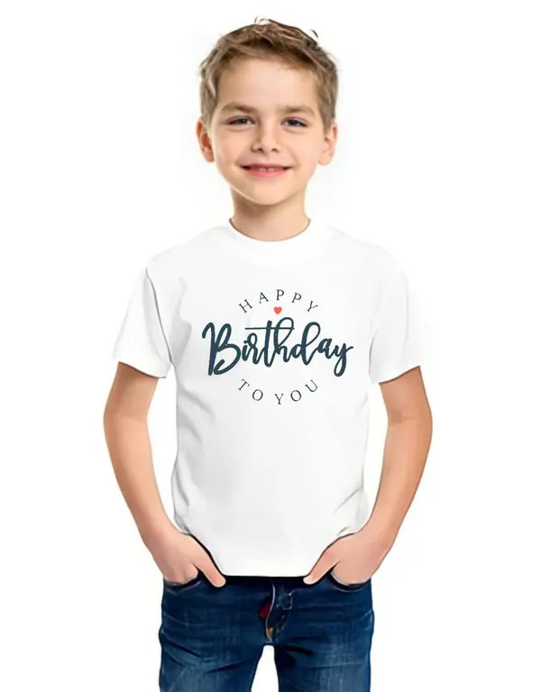 White_Personalized_Photo_&_Name_Custom_Print_Round_Neck_Pure_Cotton_Kids_T-Shirt_For_Boys_And_Girls