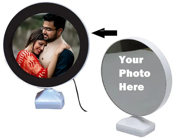 White_Magic_Glass_Mirror_Photo_Frame_With_Led_Light_Round_&_Customized_With_Personal_Photograph_For_Birthday,_Anniversary_&_Couple_Love_Unique_Gift