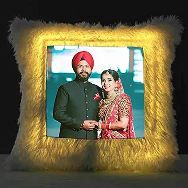 White_Led_Light_Photo_Polyester_Blend_Cushion_With_Filler