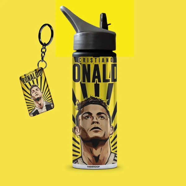 Combo_Pack_Of_2_Yellow_Cristiano_Ronaldo_Printed_Sipper_750_Ml_Aluminium_Bottle_&_Keychain_Combo_With_Holding_Grip_Feature_|_Best_Gift_For_Cr7_/_Football_Sports_Fans