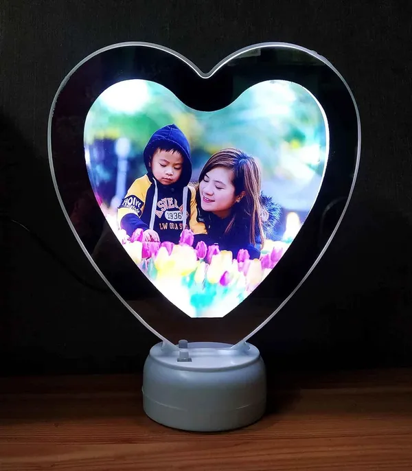 White_Plastic_Personalized_Customize_Magic_Mirror_Cum_Photo_Heart_Shape_Tabletop_Frame_With_Led_Light