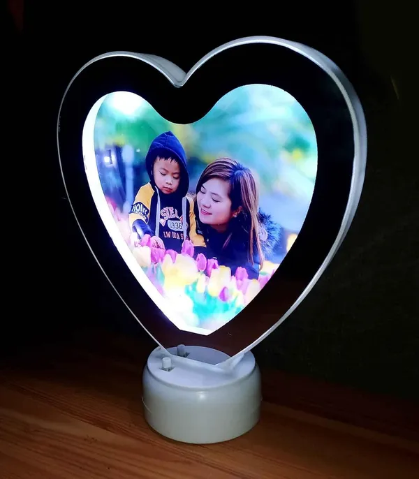White_Plastic_Personalized_Customize_Magic_Mirror_Cum_Photo_Heart_Shape_Tabletop_Frame_With_Led_Light