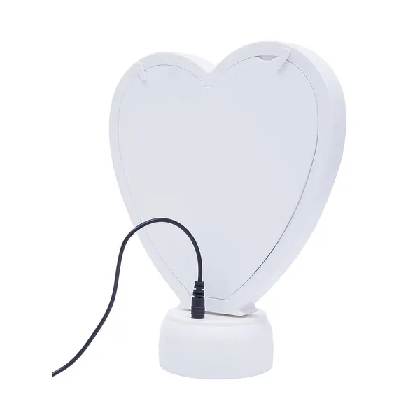 White_Plastic_Personalized_Customize_Magic_Mirror_Cum_Photo_Heart_Shape_Tabletop_Frame_With_Led_Light