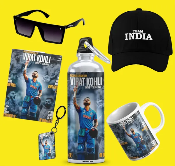 Combo_Pack_Of_6_White_Printed_Indian_Cricketers_Gift_|_Mug,_Sipper_Bottle,_Keychain,_Sunglass,_Cap,_Greeting_Card,_Birthday_Gift_Set_For_Cricket_Fans_(Virat_Kohli)