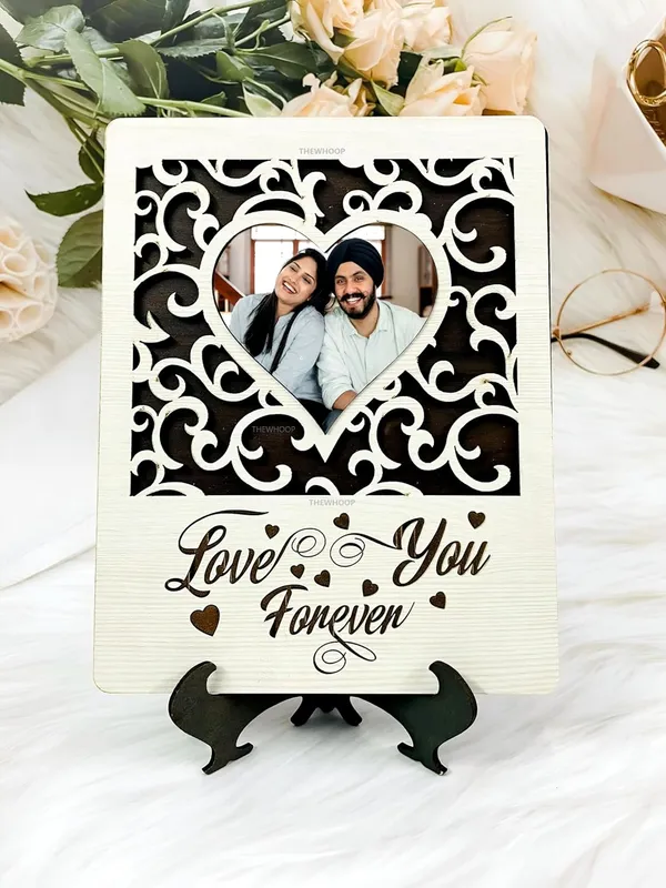 Off_&_White_Love_Forever_Customized_Your_Photo_Printed_Frames_Mdf_Wooden_Photo_Frame_With_Stand_Table_Top_8X8_Inch_Best_Personalized_Valentine_Gift_For_Husband_Wife_Father_Mother_Friends