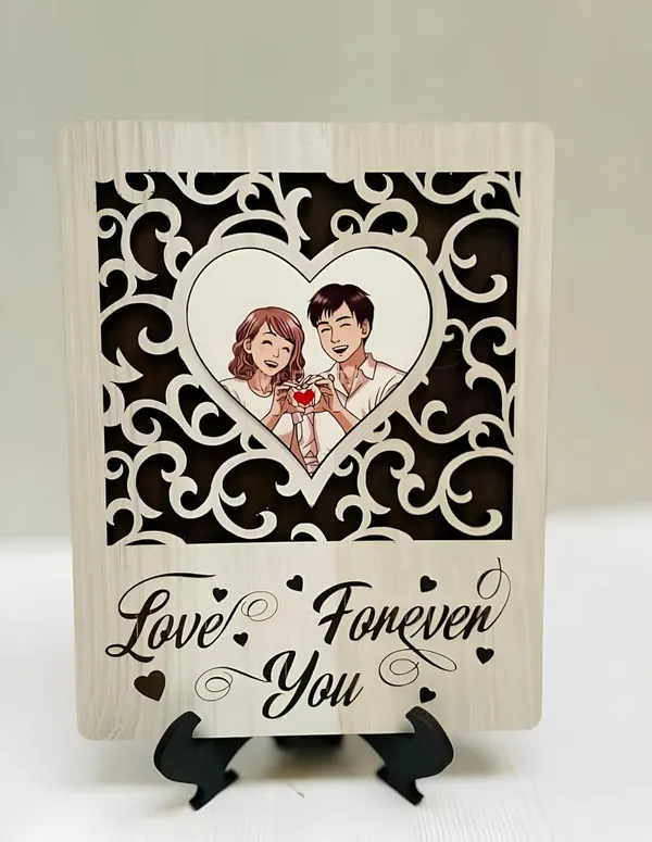 Off_&_White_Love_Forever_Customized_Your_Photo_Printed_Frames_Mdf_Wooden_Photo_Frame_With_Stand_Table_Top_8X8_Inch_Best_Personalized_Valentine_Gift_For_Husband_Wife_Father_Mother_Friends