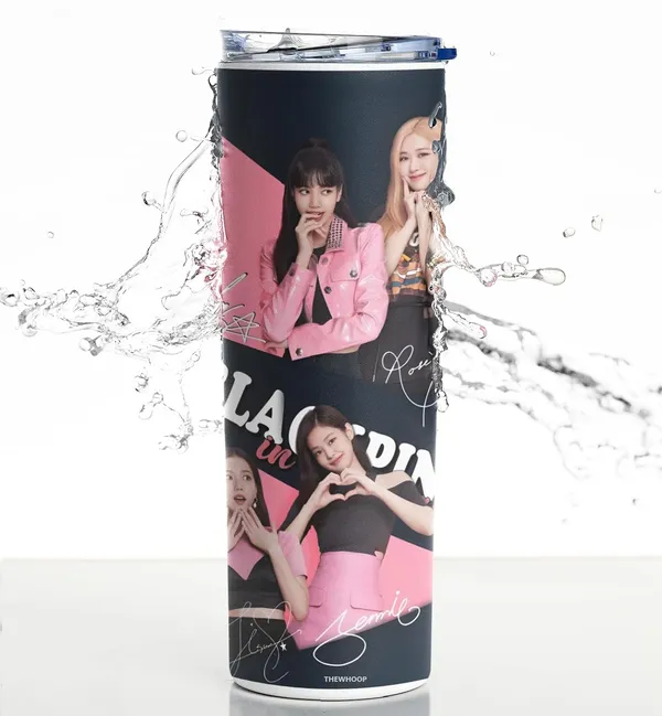 White_Black_K-Pop_Army_Girls_Printed_Stainless_Steel_Tumbler_600_Ml_Water_Bottle_Best_Gift_For_Birthday_Or_Special_Occasion