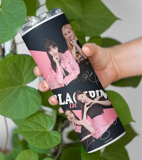 White_Black_K-Pop_Army_Girls_Printed_Stainless_Steel_Tumbler_600_Ml_Water_Bottle_Best_Gift_For_Birthday_Or_Special_Occasion
