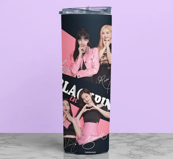 White_Black_K-Pop_Army_Girls_Printed_Stainless_Steel_Tumbler_600_Ml_Water_Bottle_Best_Gift_For_Birthday_Or_Special_Occasion