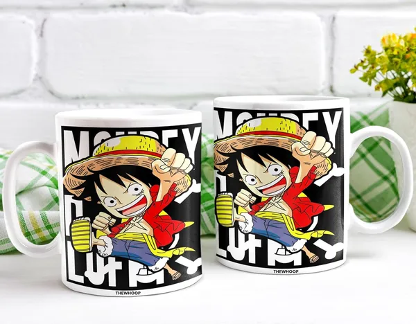 Combo_Pack_Of_2_White_Anime_Naruto/_Goku/_Luffy_Gift_|_Ceramic_Coffee_Mug_350_Ml_With_Keychain_(Anime_-_Luffy_-_Kid)