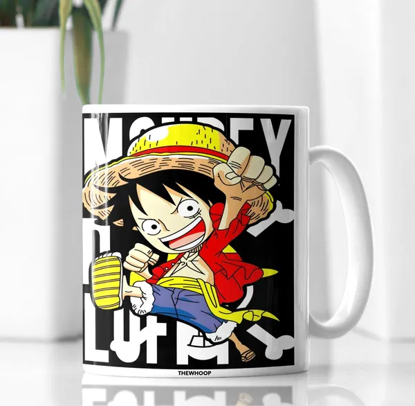 Combo_Pack_Of_2_White_Anime_Naruto/_Goku/_Luffy_Gift_|_Ceramic_Coffee_Mug_350_Ml_With_Keychain_(Anime_-_Luffy_-_Kid)