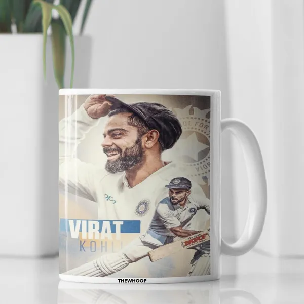 Combo_Pack_Of_2_White_Printed_Virat_Kohli_Ceramic_Coffee_Mug_(350Ml)_With_Wooden_Key-Chain_Gift_For_Virat_Kohli_Fans_&_Cricket_Lovers_(Virat_-_Test)