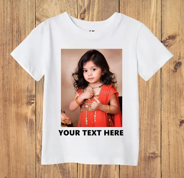 White_Personalized_Round_Neck_Polyester_Kids_T-Shirts_For_Boys_And_Girls