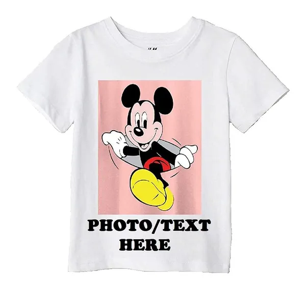 White_Personalized_Round_Neck_Polyester_Kids_T-Shirts_For_Boys_And_Girls