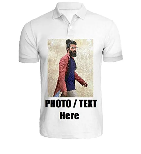 White_Personalized_Print_Polo_Collar_Neck_Sports_Polyester_Unisex_T-Shirt